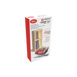 Alpina Messenset - 4 Stuks - Bamboe hout - Bamboe Messenset - Bamboe messen