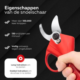 COCHO® Elektrische Snoeischaar - Snoeizaag met 2X Accu - Heggenschaar
