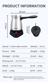 Sokany Koffiemaker - Draagbaar, Waterdicht en Perfect voor Authentieke Koffie - Elektrisch Turks Koffiezetapparaat - Koffiemaker