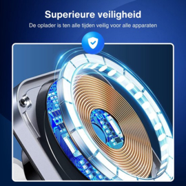 Autohouder Telefoonhouder met Draadloze Oplader - Geschikt voor alle Qi Apparaten - Maximale Laadsnelheid - Draadloos Opladen - Autolader Magnetisch - Auto Oplader