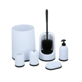 Alpina - 6 Badkameraccessoires 6.5L - Toiletborstelbak Zeep - Wc Borstel - Wc Borstel Met Houder Zwart