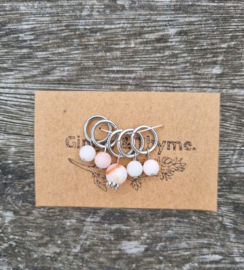 Stitchmarkers - Soft Marbled pink