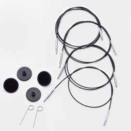 KnitPro Symfonie - Stalen kabel zwart (verwisselbare naalden)