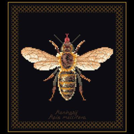 Cross stitch: Black honey bee