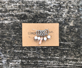 Stitchmarkers -  White & Pink