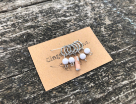 Stitchmarkers -  White & Pink
