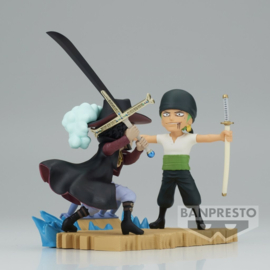 One Piece World Collectible Figure Log Stories PVC Figure Roronoa Zoro vs Dracule Mihawk