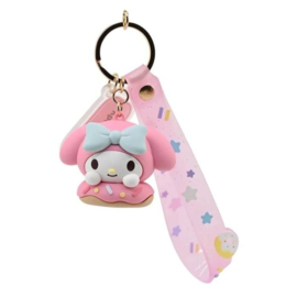 Sanrio Donuts Series Keychain with Hand Strap Hello Kitty and Friends (My Melody)