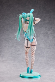 Original Character 1/4 PVC Figure Green Twin Tail Bunny-chan Fishnet Tights Ver. 43 cm - PRE-ORDER