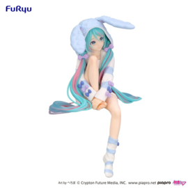 Hatsune Miku Noodle Stopper PVC Figure Hatsune Miku Rabbit Ear Hood Pajama Blue Color Ver. 14 cm - PRE-ORDER