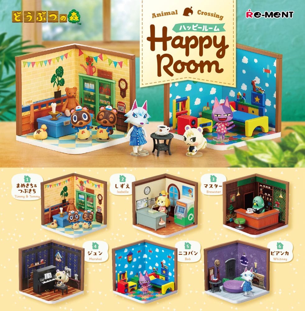 Animal Crossing Mini Figures Happy Room Blind Box Display (6) (Re-Ment) Complete Box - PRE-ORDER