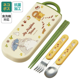 Studio Ghibli My Neighbor Totoro Chopstick Spoon And Fork Set Totoro Green