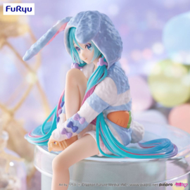 Hatsune Miku Noodle Stopper PVC Figure Hatsune Miku Rabbit Ear Hood Pajama Blue Color Ver. 14 cm - PRE-ORDER