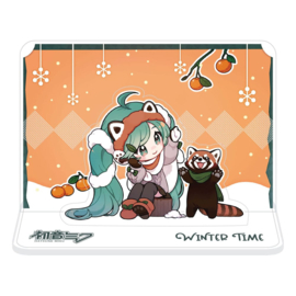 Hatsune Miku Acrylic Figure Standee Miku and Red Panda (Winter Time) 11 cm - PRE-ORDER