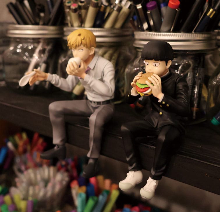 Mob Psycho 100 III x Bunbougu Cafe 2022 PVC Figure Shigeo Kageyama & Ekubo 13 cm - PRE-ORDER