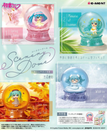 Hatsune Miku Mini Snowglobes Scenery Domes Display (4) (Re-Ment) Complete Box - PRE-ORDER