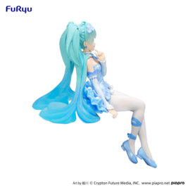 Hatsune Miku Noodle Stopper PVC Figure Miku Flower Fairy Nemophila Pail Blue Color Ver. 15 cm
