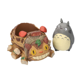 Studio Ghibli My Neighbor Totoro Planter Frame Grey Totoro & Catbus cart 15.5 cm
