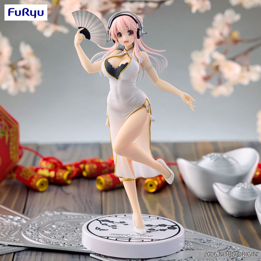 Super Sonico Trio-Try-iT PVC Figure Sonico White China Dress Ver. 21 cm - PRE-ORDER
