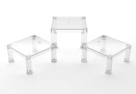 The Simple Stand for Figures & Models 3-Pack Build-On Type (Translucent)