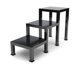 The Simple Stand for Figures & Models 3-Pack Build-On Type (Black)