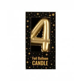 Foil balloon candle cijfer 4 goud