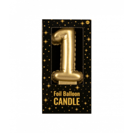 Foil balloon candle cijfer 1 goud