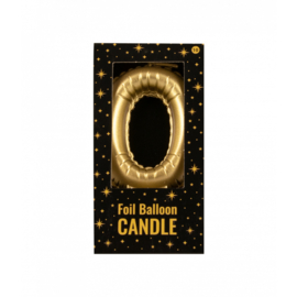 Foil balloon candle  cijfer 0  goud