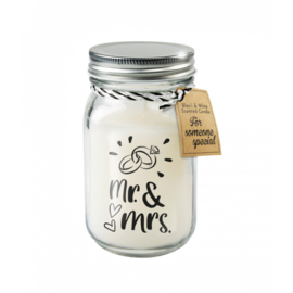 Black & White scented candles Tekst MR & MRS