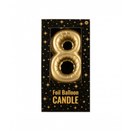 Foil balloon candle cijfer 8 goud