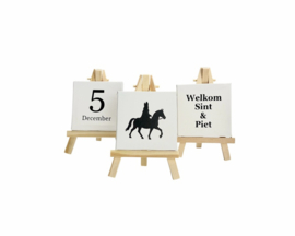 Mini schilderdoekje op houten ezel – Sinterklaas