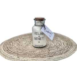 Glazen Potje met Himalaya Badzout - Relax & Geniet | Bedankt