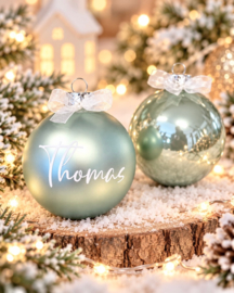 Gepersonaliseerde Groene Kerstbal (7 cm)