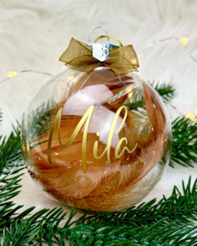 Grote Gepersonaliseerde Glazen Kerstbal met Naam (8 cm)