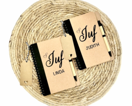 Juf cadeau - Gepersonaliseerd notitieboek met pen