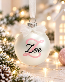 Gepersonaliseerde Glazen Kerstbal met Naam (7 cm)