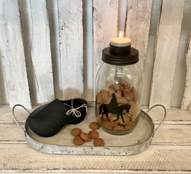 Sfeervolle Glazen Pot met Waxinelichthouder - Sinterklaas Decoratie