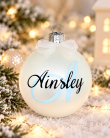 Gepersonaliseerde Glazen Kerstbal met Naam (7 cm)