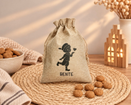 Pepernotenzakje met naam  "PIET"- 20 cm x 15 cm