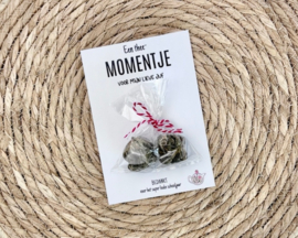 Kaart met 2 theebloemen | Een thee momentje voor de juf