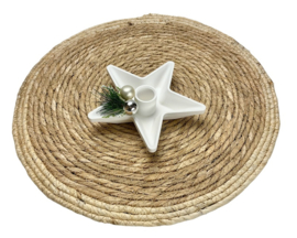 Witte Keramieken Ster Kandelaar