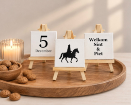 Mini schilderdoekje op houten ezel – Sinterklaas