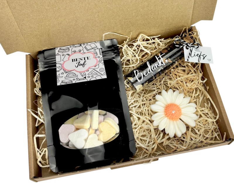 Juf bedankt cadeau set "Beste juf"