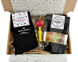 Rijbewijs cadeau – jelly beans en sokken "The best driver"