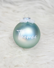 Gepersonaliseerde Groene Kerstbal – 7 cm