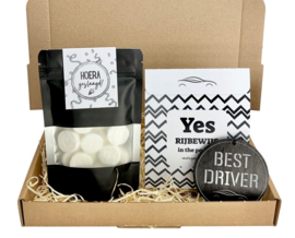 Cadeau rijbewijs gehaald met pepermuntjes & autogeurhanger