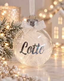 Transparante Glazen Kerstbal met Naam (7 cm)