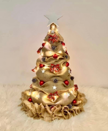 Jute Kerstboom met LED Verlichting - rood