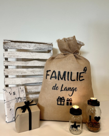 Gepersonaliseerde Jute Zak "Familie" - 70 x 50 cm