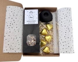 Housewarming Cadeauset met Thee, Kaars & Chocolaatjes